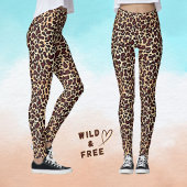 Leopard Skin Brown Cream Pattern - Leggings