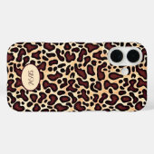 Leopard Skin Brown Cream Pattern Monogrammed - Case-Mate iPhone Case (Achterkant (horizontaal))