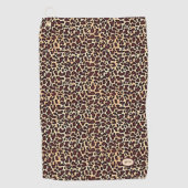Leopard Skin Brown Cream Pattern Monogrammed - Golfhanddoek (Voorkant)