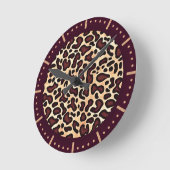 Leopard Skin Brown Cream Pattern - Ronde Klok (Hoek)