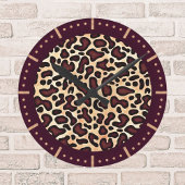 Leopard Skin Brown Cream Pattern - Ronde Klok