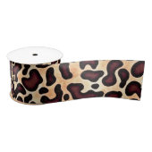 Leopard Skin Brown Cream Pattern - Satijnen Lint (Spoel)