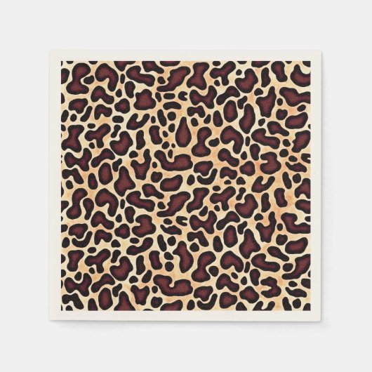 Leopard Skin Brown Cream Pattern - Servet (Voorkant)