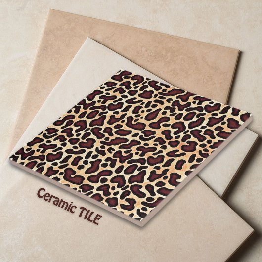 Leopard Skin Brown Cream Pattern - Tegeltje