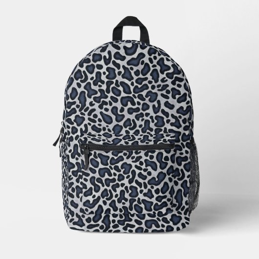 Leopard Skin Denim Grey Blue Pattern -  Bedrukte Rugzak (Voorkant)