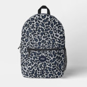 Leopard Skin Denim Grey Blue Pattern -  Printed Ba Bedrukte Rugzak (Voorkant)