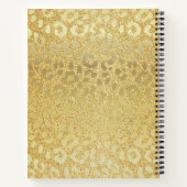 Leopard Skin in Gold op goudglitter Notitieboek (Achterkant)