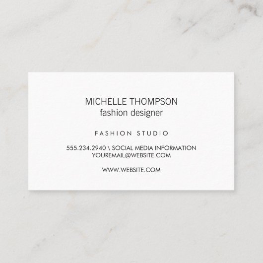 Leopard Skin | Mode Designer Visitekaartje (Achterkant)