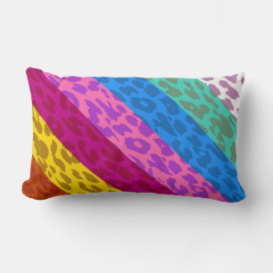 Leopard Skin Multicolor Stripe Patroon 2 Kussen