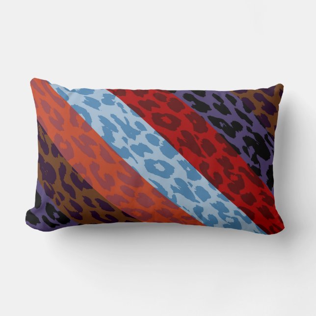 Leopard Skin Multicolor Stripe Patroon 3 Kussen (Voorkant)
