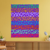 Leopard Skin Multicolor Stripe Patroon 4 Canvas Afdruk (Insitu (Woonkamer))