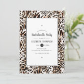 Leopard Skin Pattern Bachelorette Party Kaart (Staand voorkant)
