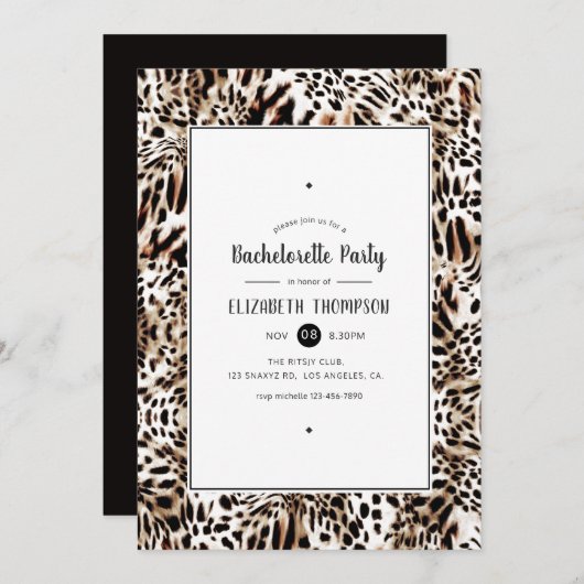 Leopard Skin Pattern Bachelorette Party Kaart (Voorkant / Achterkant)