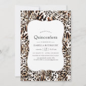 Leopard Skin Pattern Quinceanera Kaart (Voorkant)