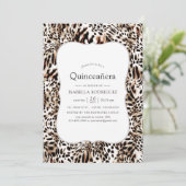 Leopard Skin Pattern Quinceanera Kaart (Staand voorkant)