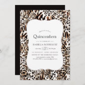 Leopard Skin Pattern Quinceanera Kaart (Voorkant / Achterkant)