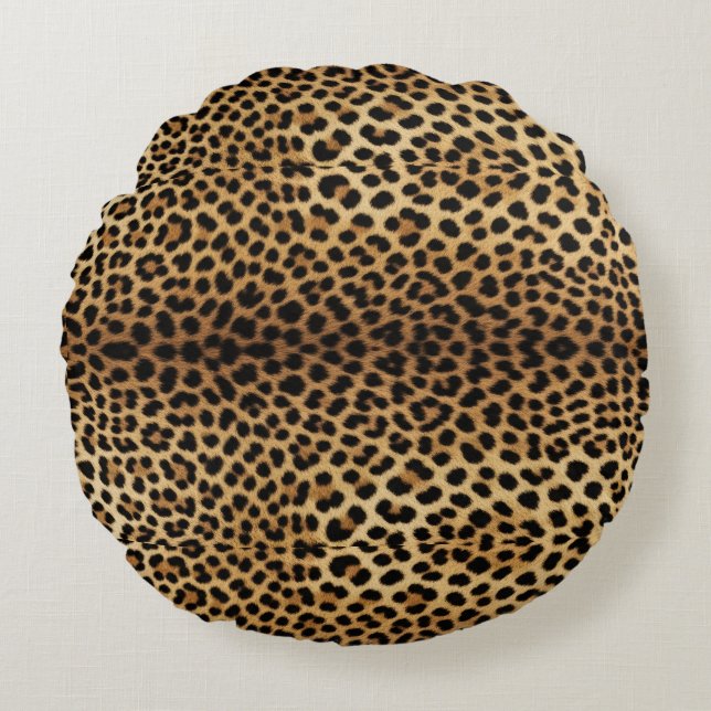 Leopard Skin Pattern Rond Kussen (Voorkant)