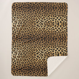 Leopard Skin Pattern Sherpa Deken