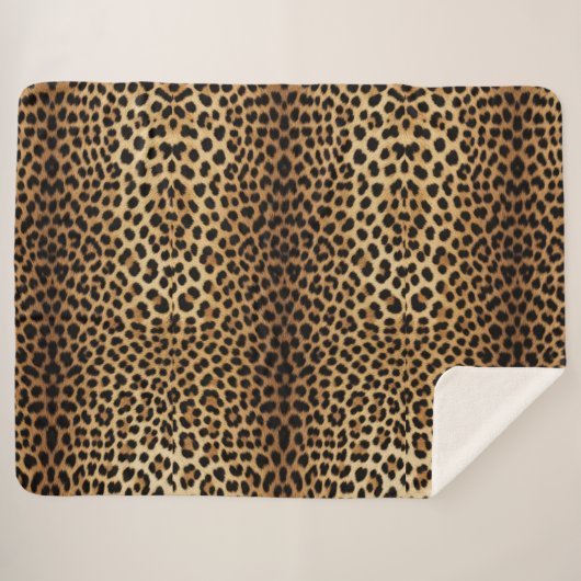 Leopard Skin Pattern Sherpa Deken (Voorkant (horizontaal))