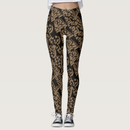 Leopard Skin Print Black en Brown leggings