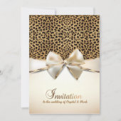 leopard skin print bruiloft uitnodiging (Voorkant)