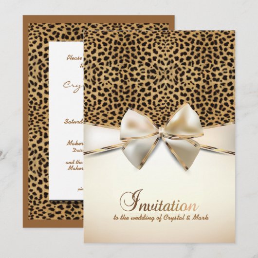 leopard skin print bruiloft uitnodiging (Voorkant / Achterkant)