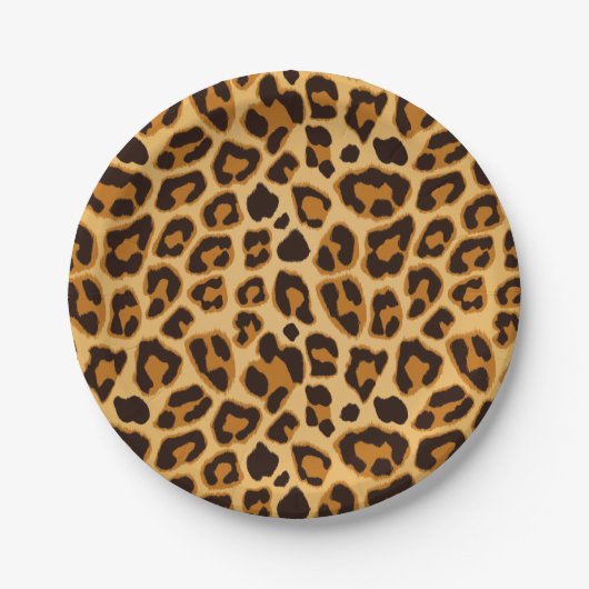 Leopard Skin Print Patroon Papieren Bordje (Voorkant)
