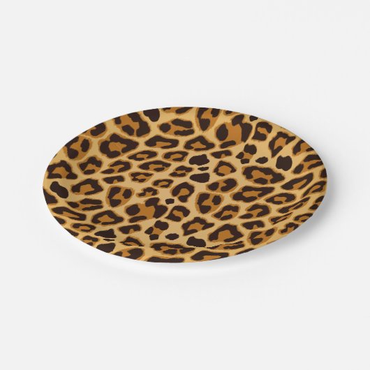 Leopard Skin Print Patroon Papieren Bordje (Gekanteld)