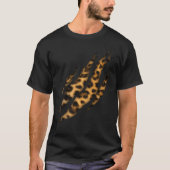 Leopard Skin Print Torn Claw T-shirt (Voorkant)