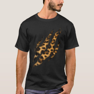 Leopard Skin Print Torn Claw T-shirt