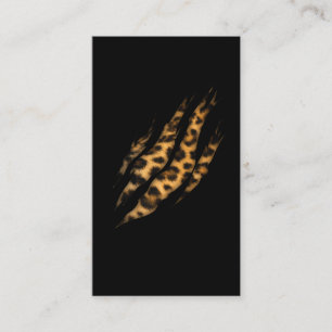 Leopard Skin Print Torn Claw Visitekaartje