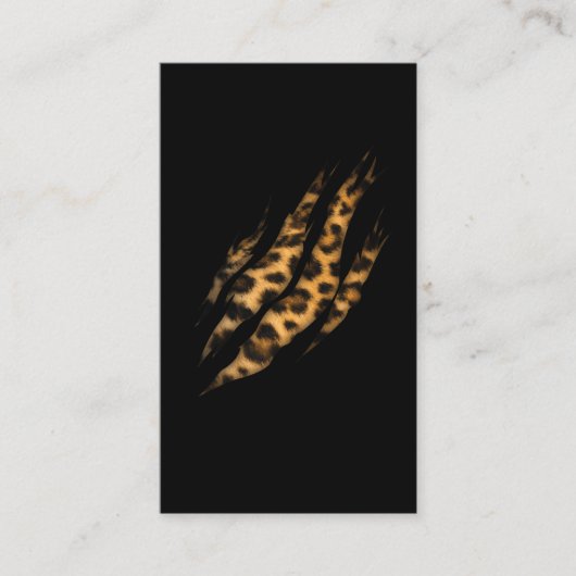 Leopard Skin Print Torn Claw Visitekaartje (Voorkant)
