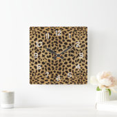 leopard skin print wild cat clock vierkante klok (Huis)