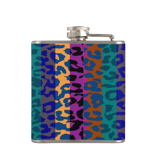 Leopard Skin Retro Patroon 5 Heupfles (Achterkant)