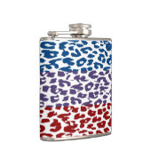 Leopard Skin Retro Stripes Patroon Heupfles (Rechts)