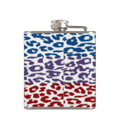 Leopard Skin Retro Stripes Patroon Heupfles (Achterkant)