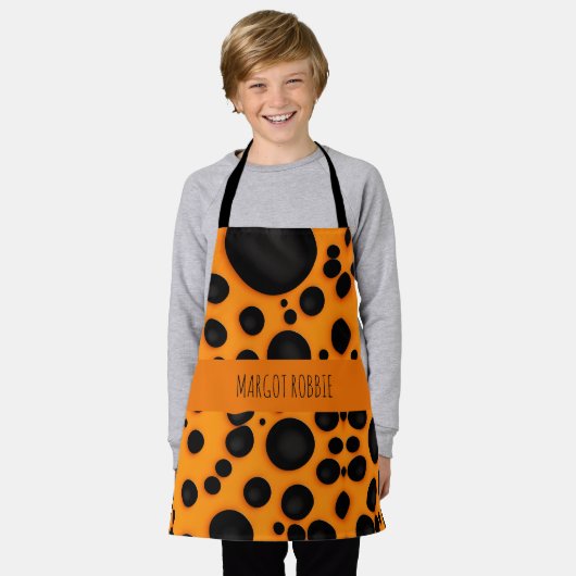 Leopard skin Sinaasappel Zwart Abstract Safari Pat Schort (Gedragen)