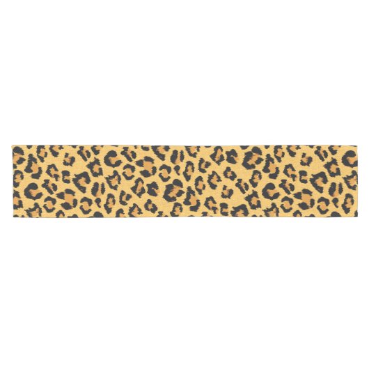 Leopard Skin Wild Safari Animal Print Korte Tafelloper (Horizontaal)