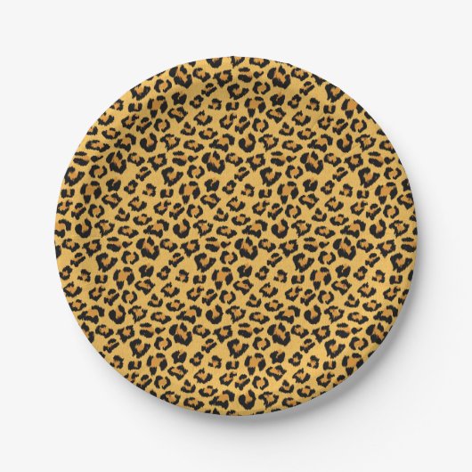 Leopard Skin Wild Safari Animal Print Papieren Bordje (Voorkant)