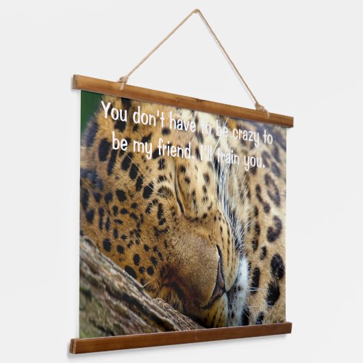 Leopard slapen hangend wandkleed (Gebogen)