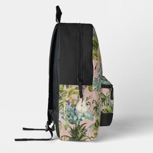 Leopard Sloth Tropical Birds Oerwoud Bedrukte Rugzak (Links)