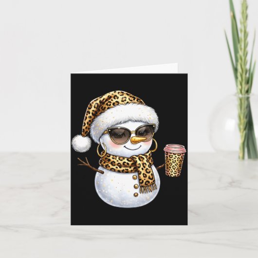 Leopard Snowman With Sungles Funny Christmas Women Kaart (Voorkant)