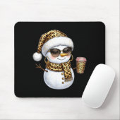 Leopard Snowman With Sungles Funny Christmas Women Muismat (Met muis)