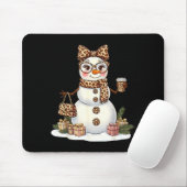 Leopard Snowman With Sungles Funny Christmas Women Muismat (Met muis)