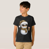 Leopard Snowman With Sungles Funny Christmas Women T-shirt (Voorkant volledig)