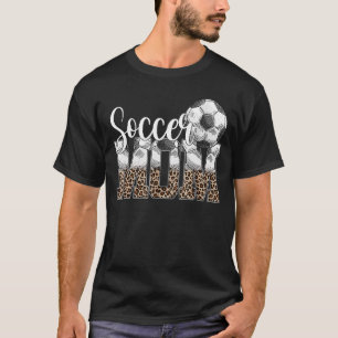 Leopard Soccer Mam Life Game Day Cheer Mam Moeder T-shirt