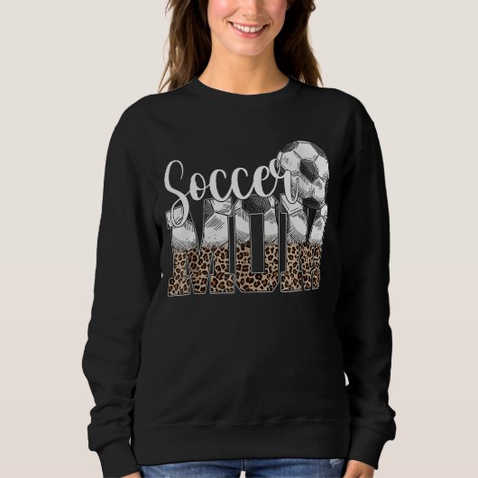 Leopard Soccer Mam Life Game Day Cheer Mam Moeder Trui (Voorkant)