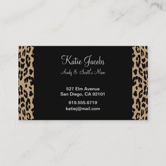 Leopard Social Calling Cards Contactkaartje (Voorkant)