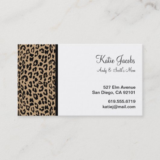 Leopard Social Calling Cards Contactkaartje (Voorkant)