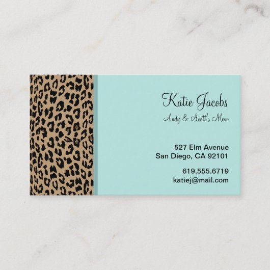 Leopard Social Calling Cards Contactkaartje (Voorkant)
